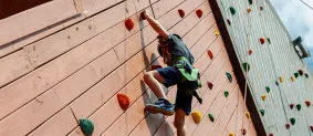 Camper climbs big buzz tower